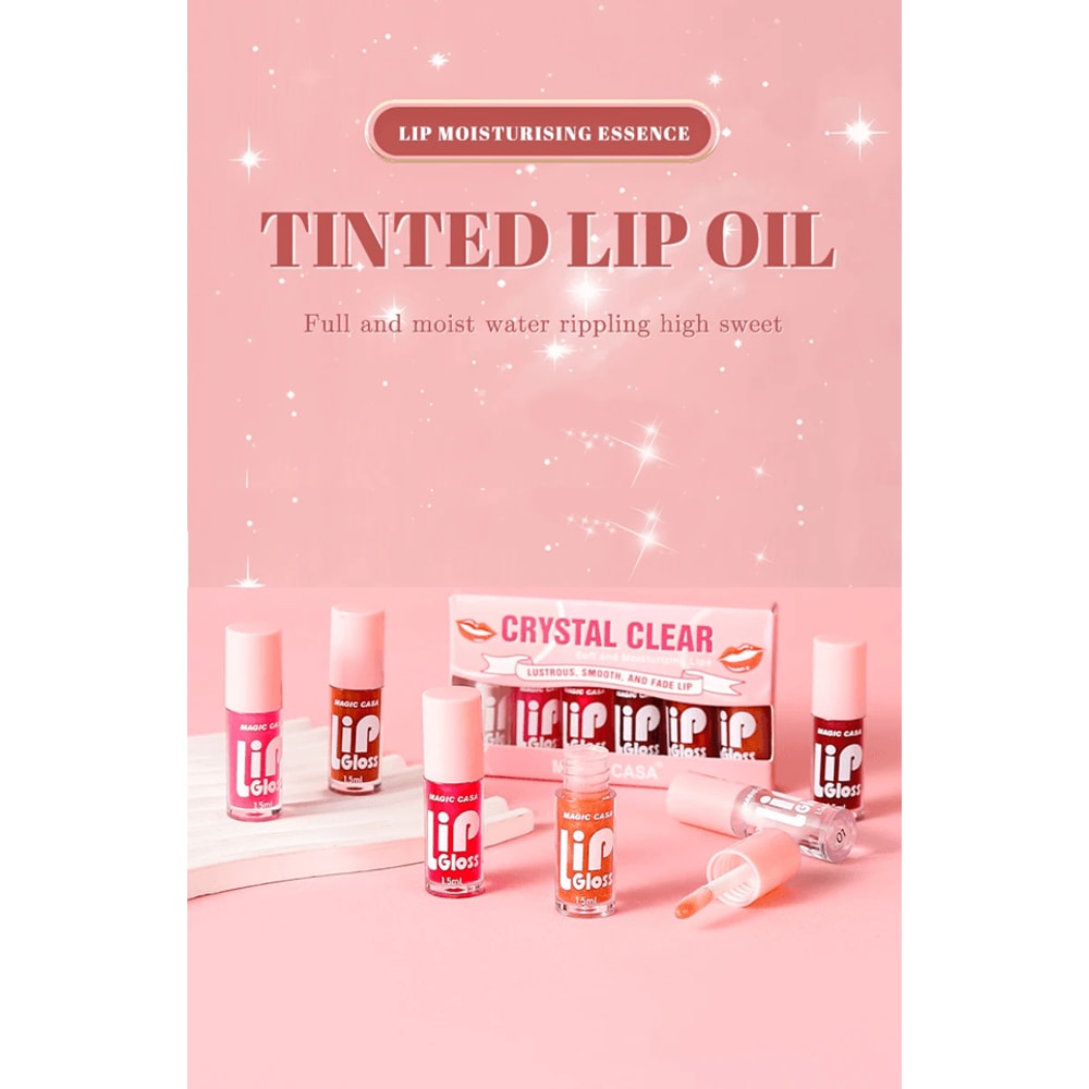 Magic Casa Hydrating Jelly Lip Oil Set Moisturizing Shimmer Finish 0