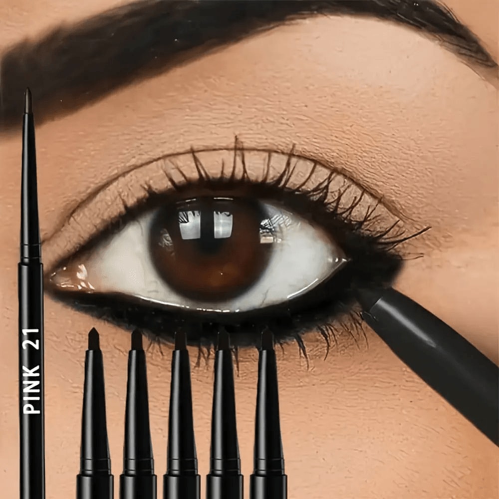 Long Lasting Waterproof Black Eyeliner Pencil Set 5 Pack 3
