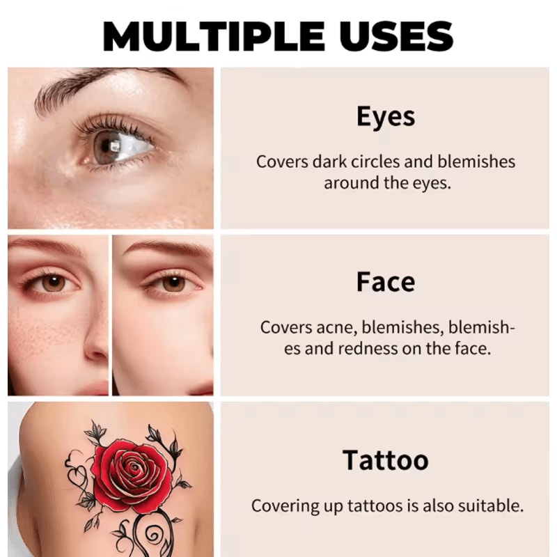 Full Coverage Waterproof Concealer For Tattoos And Scars Natural Finish 2