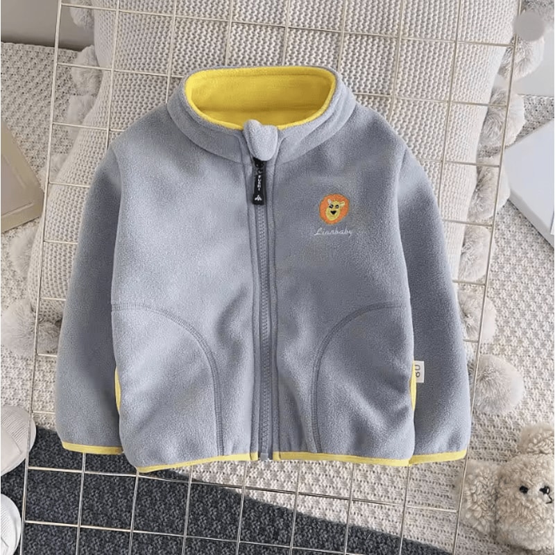 Kids Polar Fleece Hooded Jacket Warm Winter Cardigan Coat 1