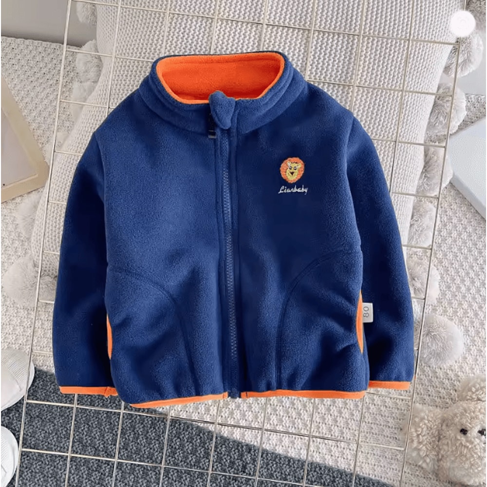 Kids Polar Fleece Hooded Jacket Warm Winter Cardigan Coat 2