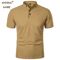Mens Casual Breathable Short Sleeve Polo Shirt Loose Fit 0