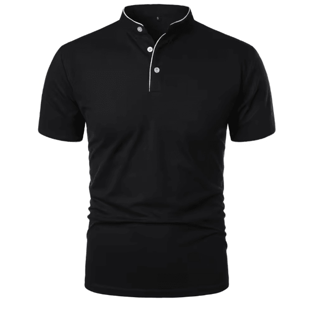 Mens Casual Breathable Short Sleeve Polo Shirt Loose Fit 4