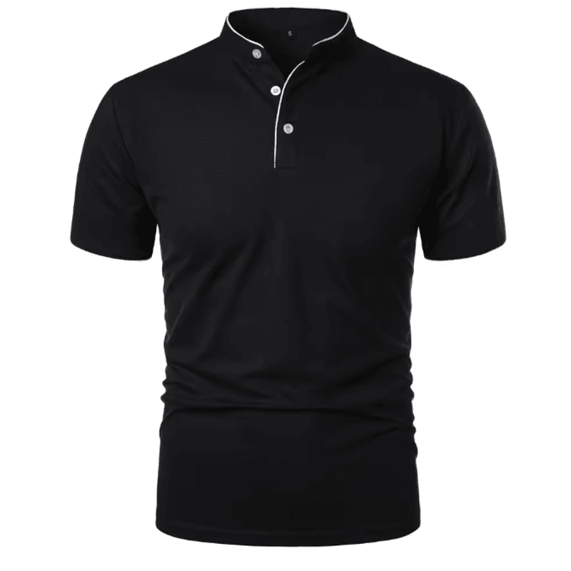 Mens Casual Breathable Short Sleeve Polo Shirt Loose Fit 4