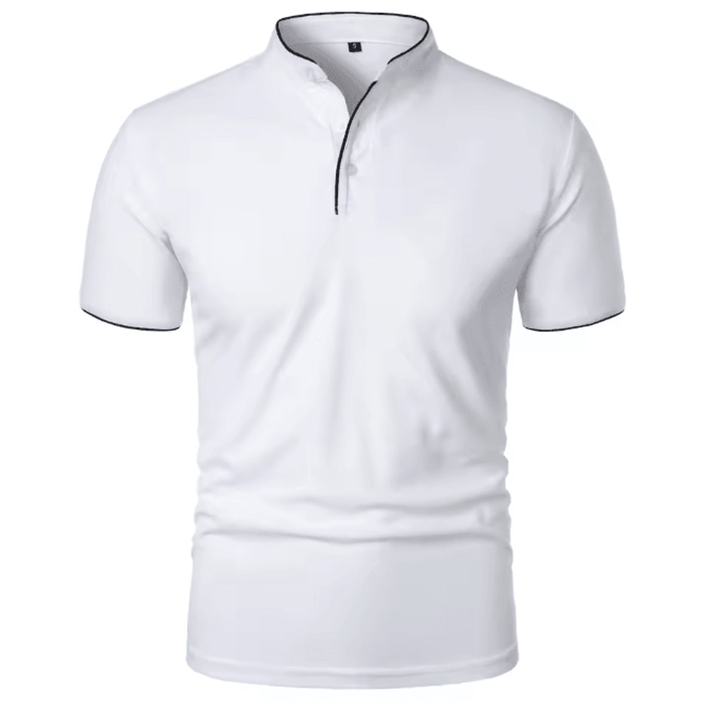 Mens Casual Breathable Short Sleeve Polo Shirt Loose Fit 5