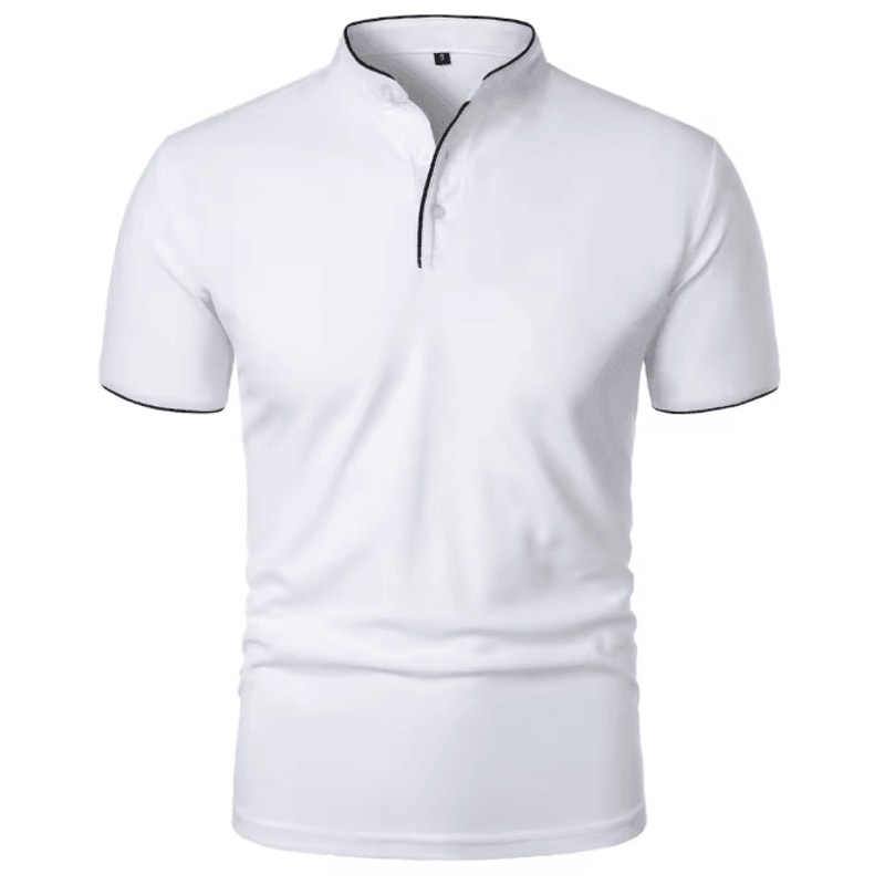 Mens Casual Breathable Short Sleeve Polo Shirt Loose Fit 5