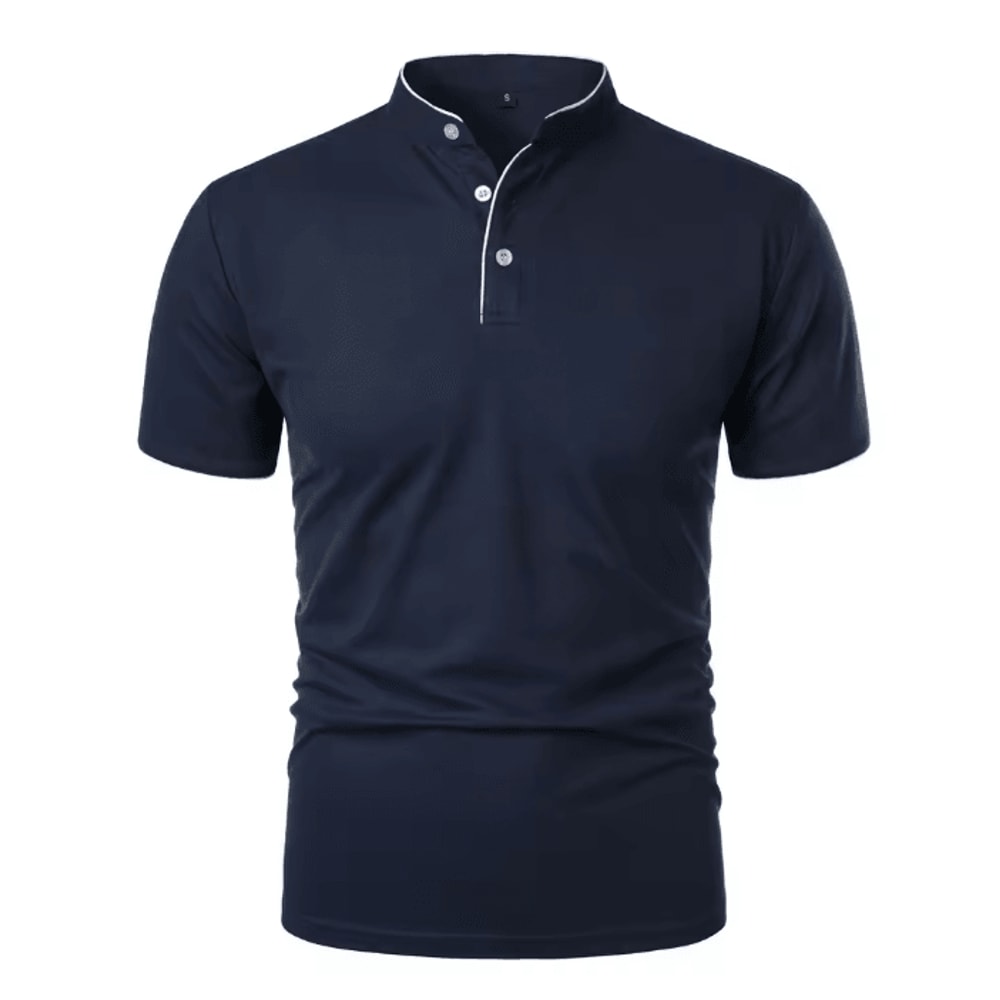 Mens Casual Breathable Short Sleeve Polo Shirt Loose Fit 6