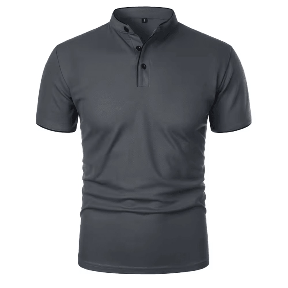 Mens Casual Breathable Short Sleeve Polo Shirt Loose Fit 8
