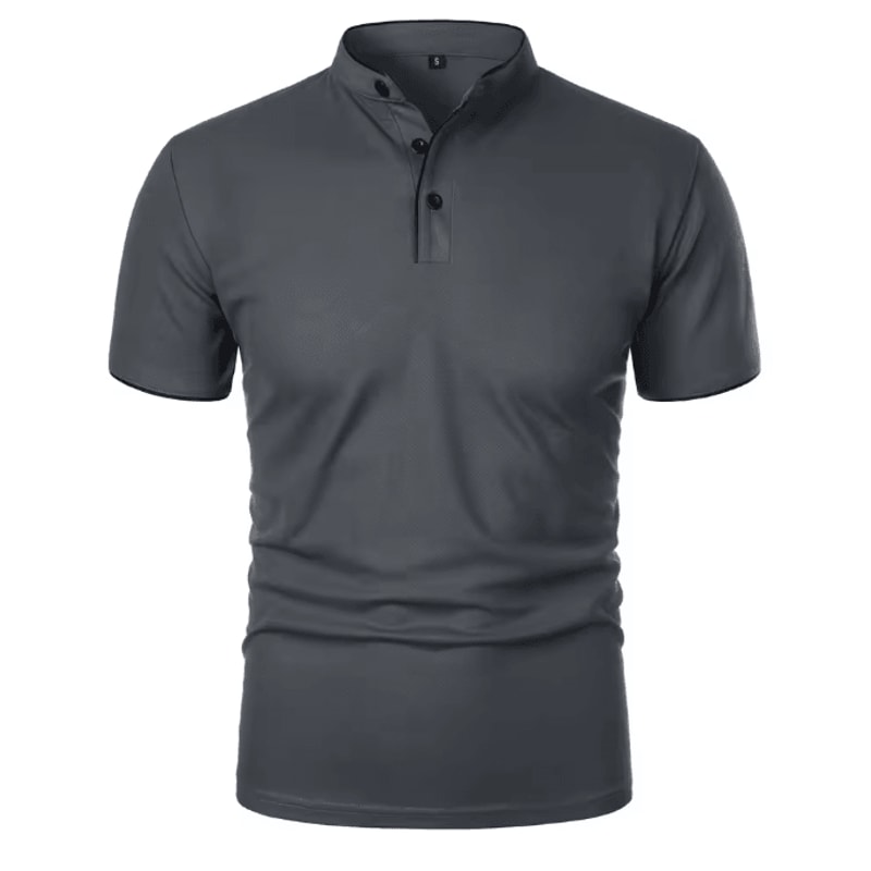Mens Casual Breathable Short Sleeve Polo Shirt Loose Fit 8