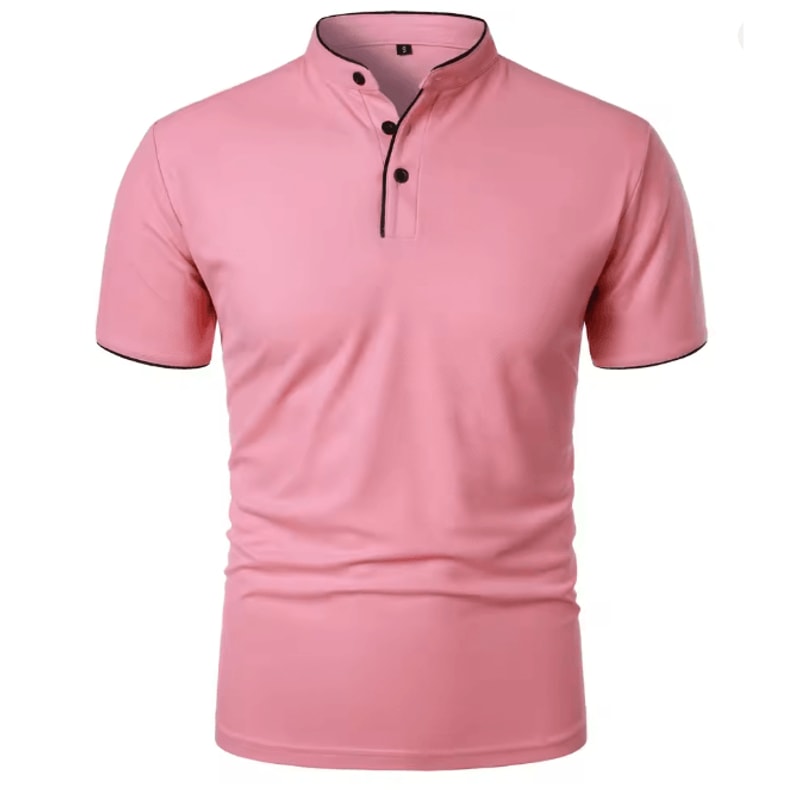 Mens Casual Breathable Short Sleeve Polo Shirt Loose Fit 9