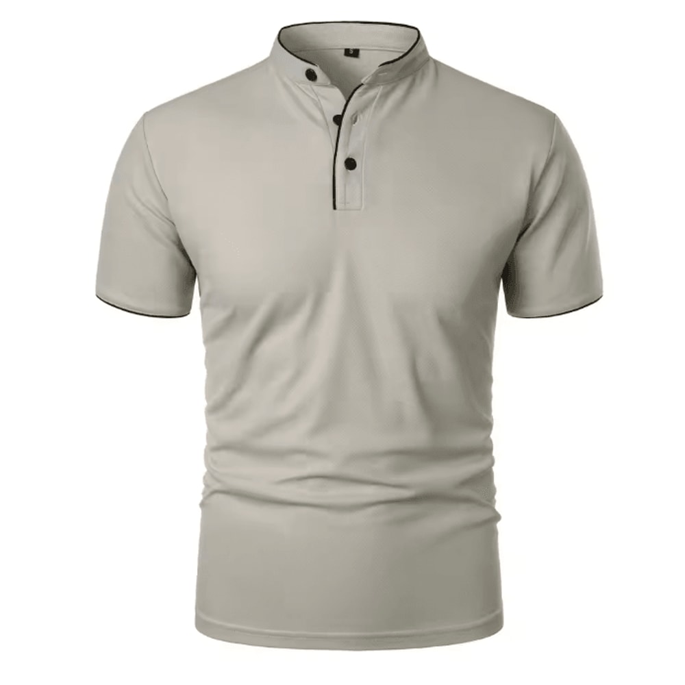 Mens Casual Breathable Short Sleeve Polo Shirt Loose Fit 11