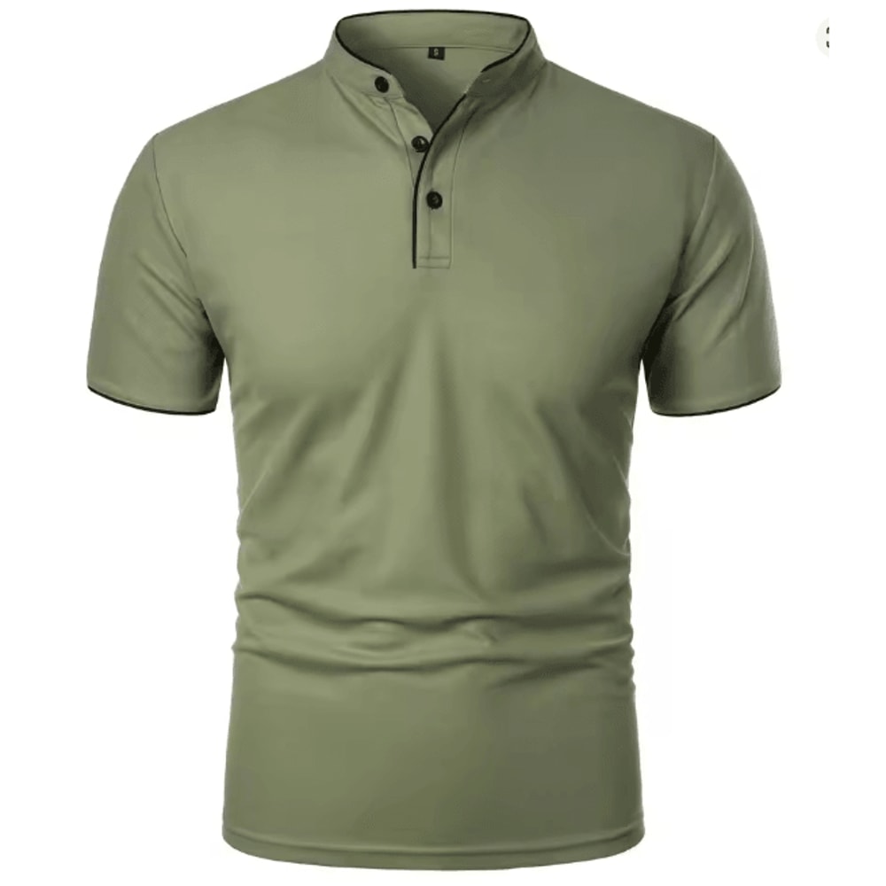 Mens Casual Breathable Short Sleeve Polo Shirt Loose Fit 2
