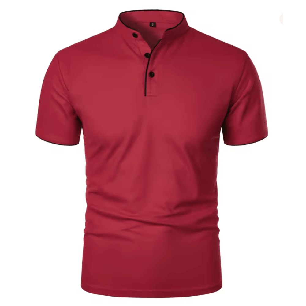 Mens Casual Breathable Short Sleeve Polo Shirt Loose Fit 3