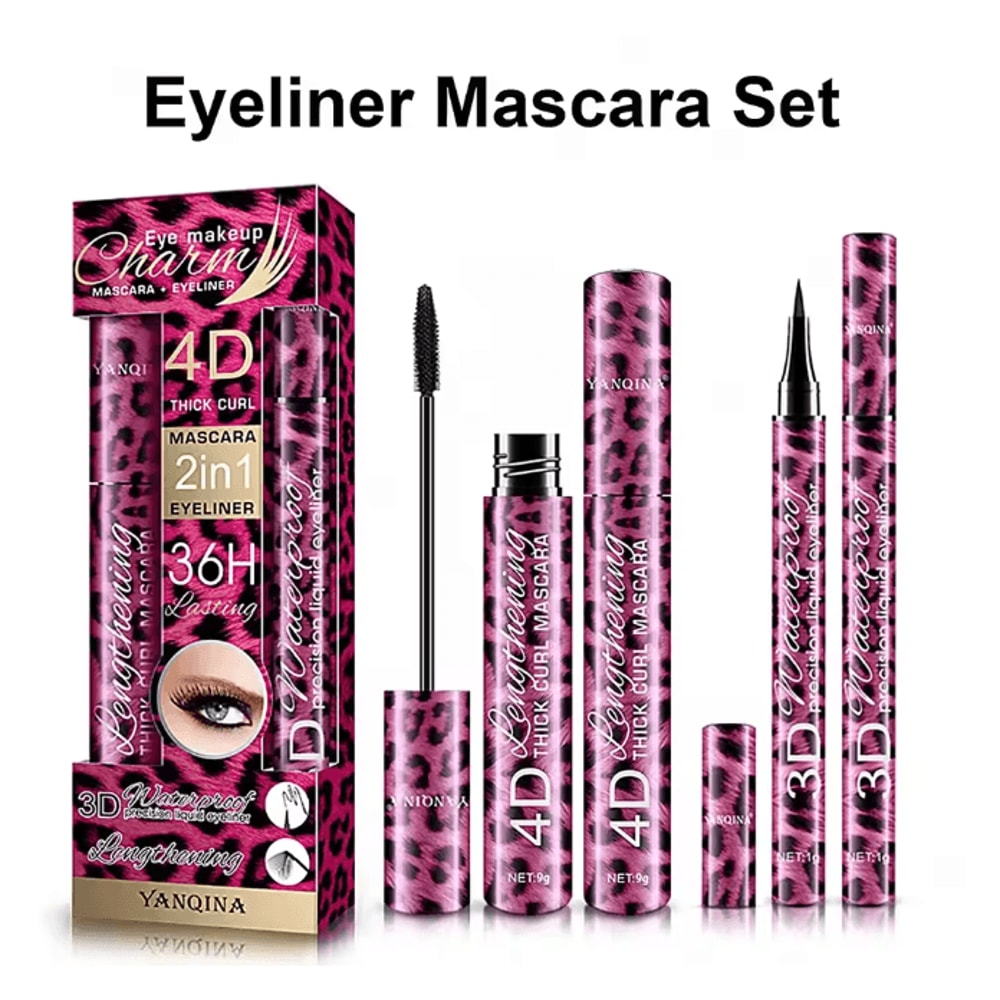 Waterproof Eye Makeup Set Eyeliner Mascara And Eyebrow Pencil 0
