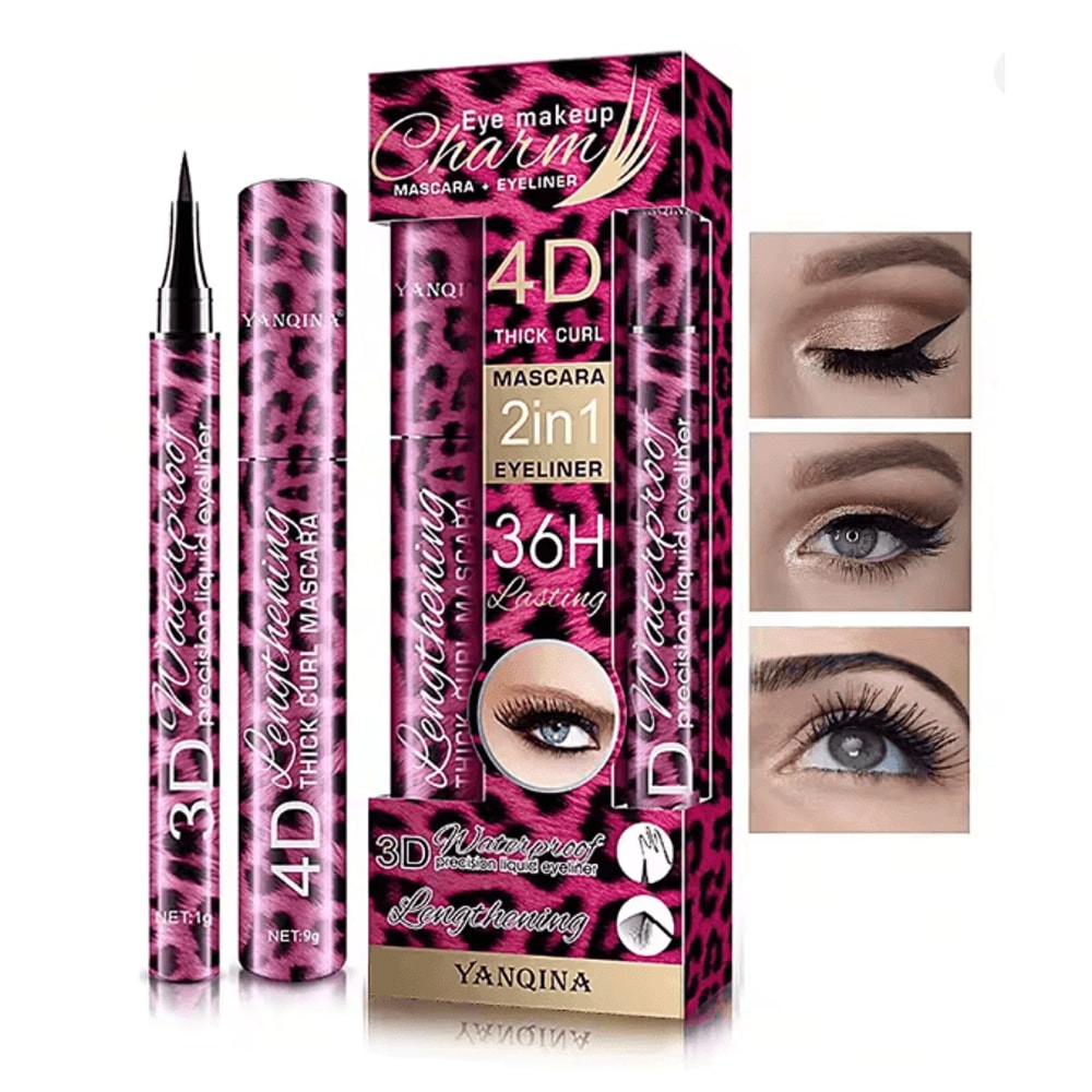 Waterproof Eye Makeup Set Eyeliner Mascara And Eyebrow Pencil 1