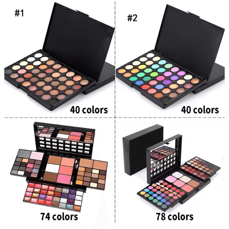 Large Color Glitter Eyeshadow Palette Matte And Shimmer Long Lasting 0