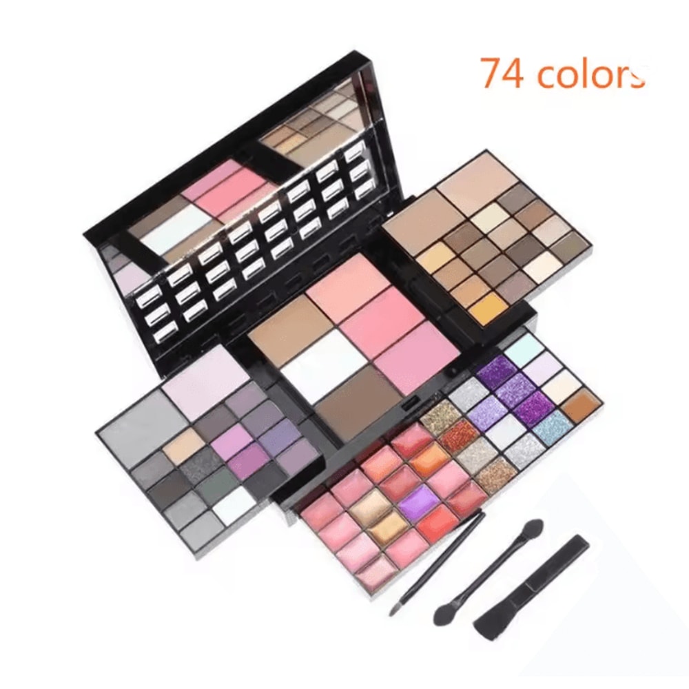 Large Color Glitter Eyeshadow Palette Matte And Shimmer Long Lasting 6