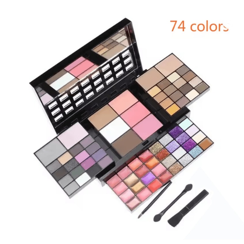 Large Color Glitter Eyeshadow Palette Matte And Shimmer Long Lasting 6