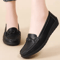 Womens Soft Leather Slip On Loafers Comfortable Flat Shoes 1