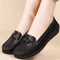 Womens Soft Leather Slip On Loafers Comfortable Flat Shoes 6