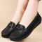 Womens Soft Leather Slip On Loafers Comfortable Flat Shoes 6