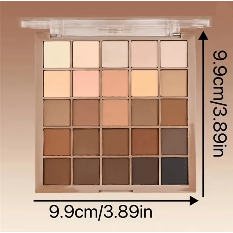 25 Color Neutral Brown Eyeshadow Palette Earth Tone Makeup 3
