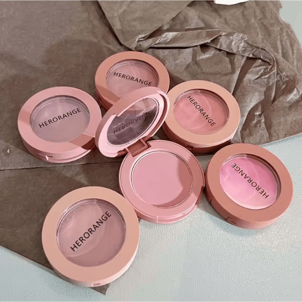 Soft Matte Peach Orange Powder Blush Long Lasting Waterproof 3