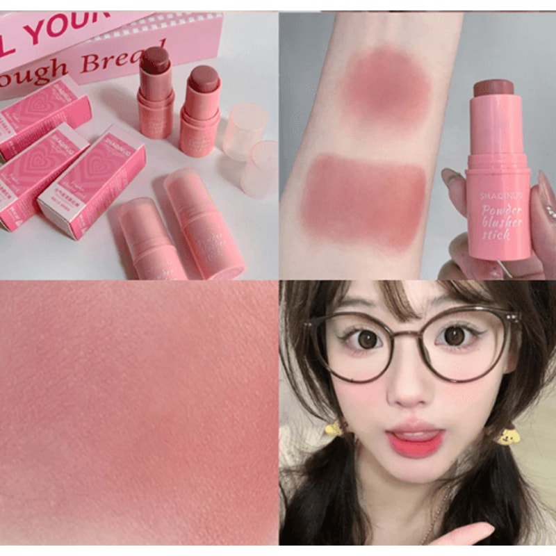 SHAQINUO Energizing Blush Stick Natural Matte Cream Glow 3