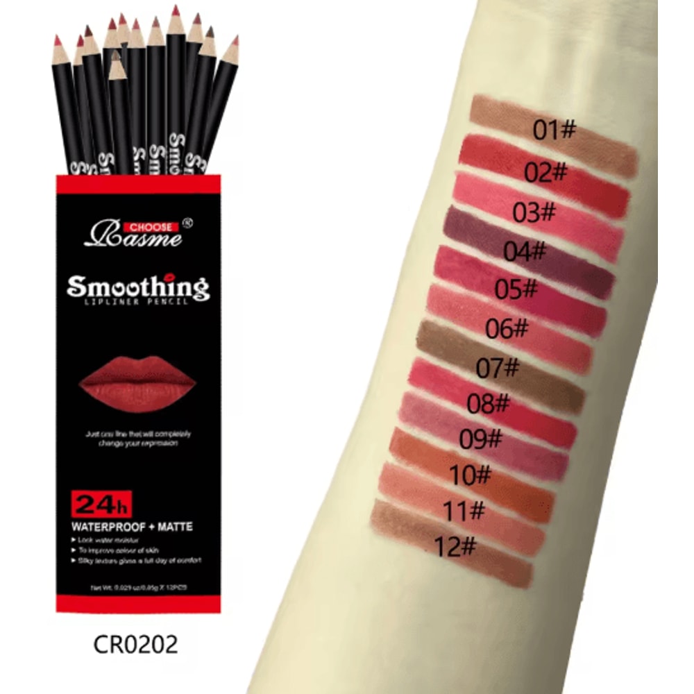 12 Color Professional Lip Liner Pencil Set Matte Nude Finish 3