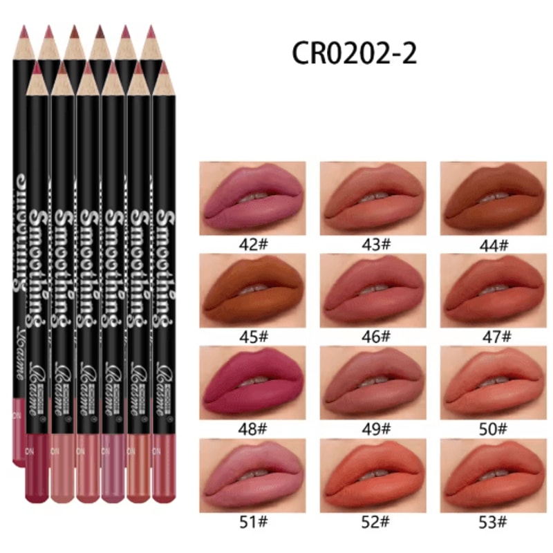 12 Color Professional Lip Liner Pencil Set Matte Nude Finish 5