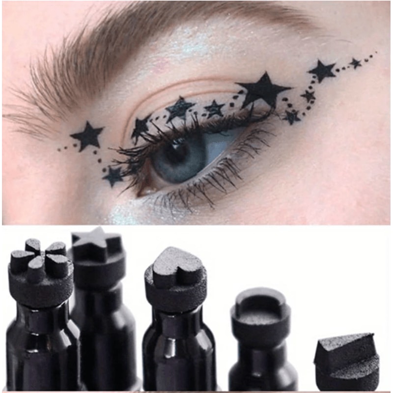Star Stamp Liquid Eyeliner Waterproof Long Lasting Black 2