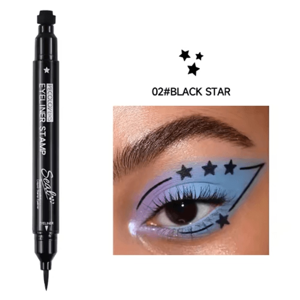 Star Stamp Liquid Eyeliner Waterproof Long Lasting Black 4
