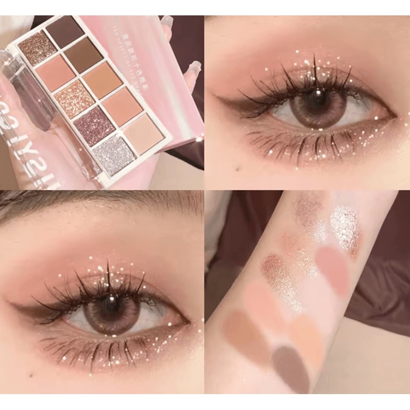 HISYI Star Ten Color Eyeshadow Palette Soft Matte And Pearl Pink Brown 5