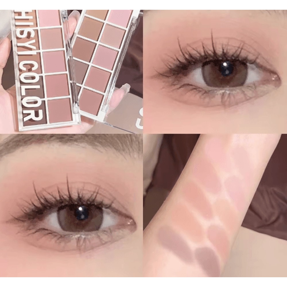 HISYI Star Ten Color Eyeshadow Palette Soft Matte And Pearl Pink Brown 6