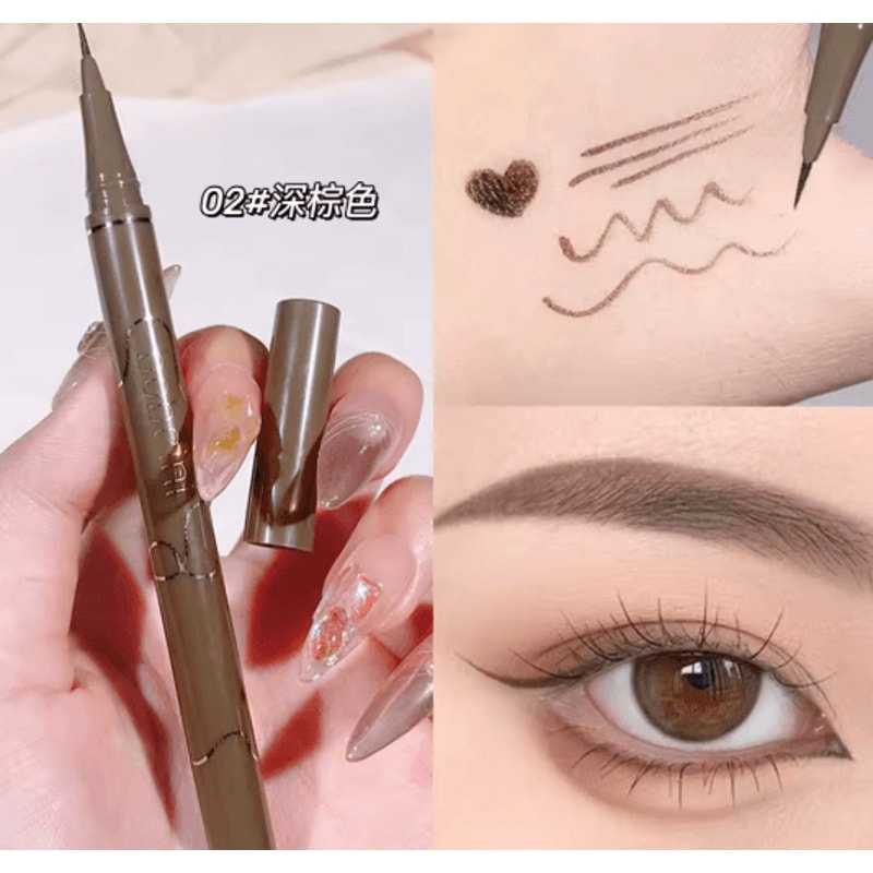 Slim Brown Liquid Eyeliner Waterproof Long Lasting Precision Pen 14
