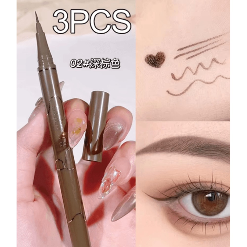 Slim Brown Liquid Eyeliner Waterproof Long Lasting Precision Pen 4