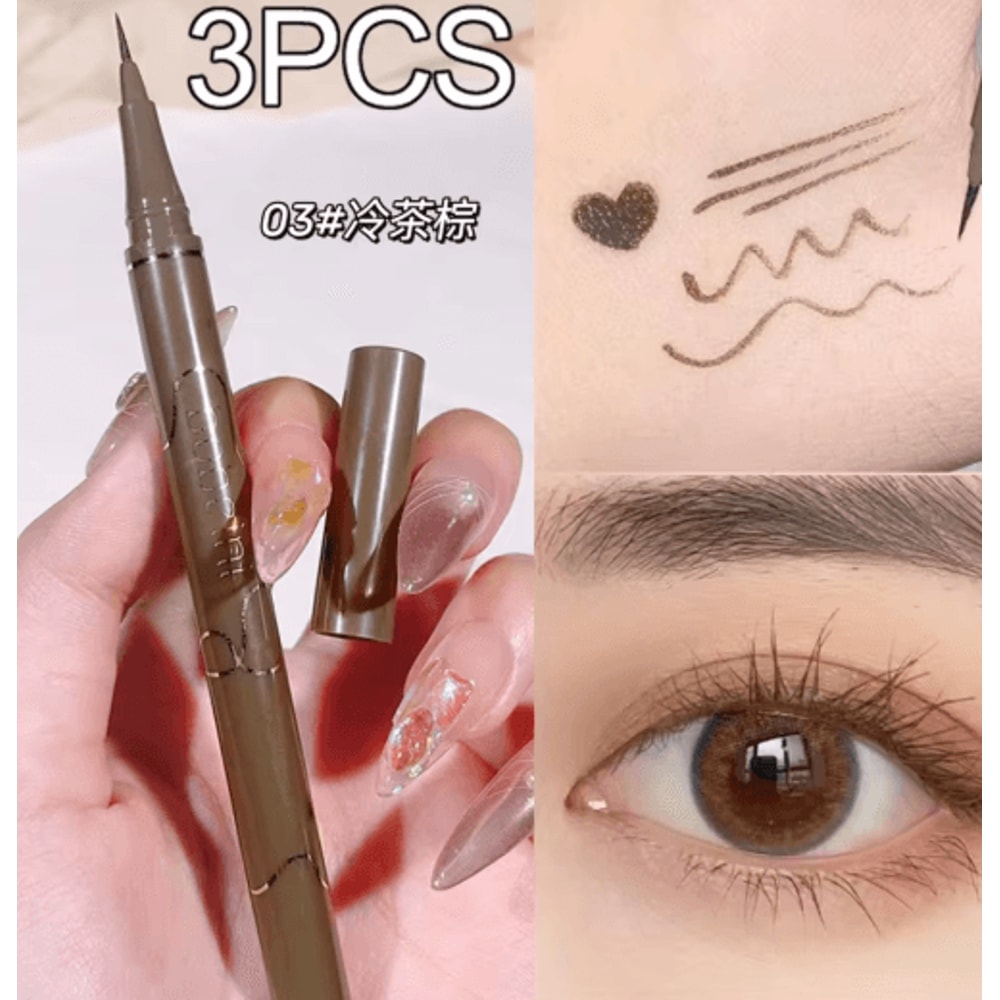 Slim Brown Liquid Eyeliner Waterproof Long Lasting Precision Pen 6
