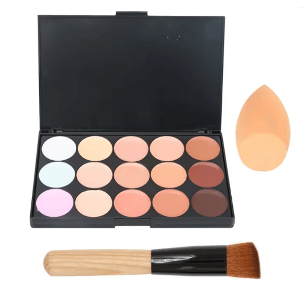 15 Color Professional Concealer Palette Full Coverage Cream Contour 12
