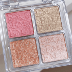 four color face highlighter palette natural glow shimmer finish