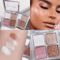 Four Color Face Highlighter Palette Natural Glow Shimmer Finish 3