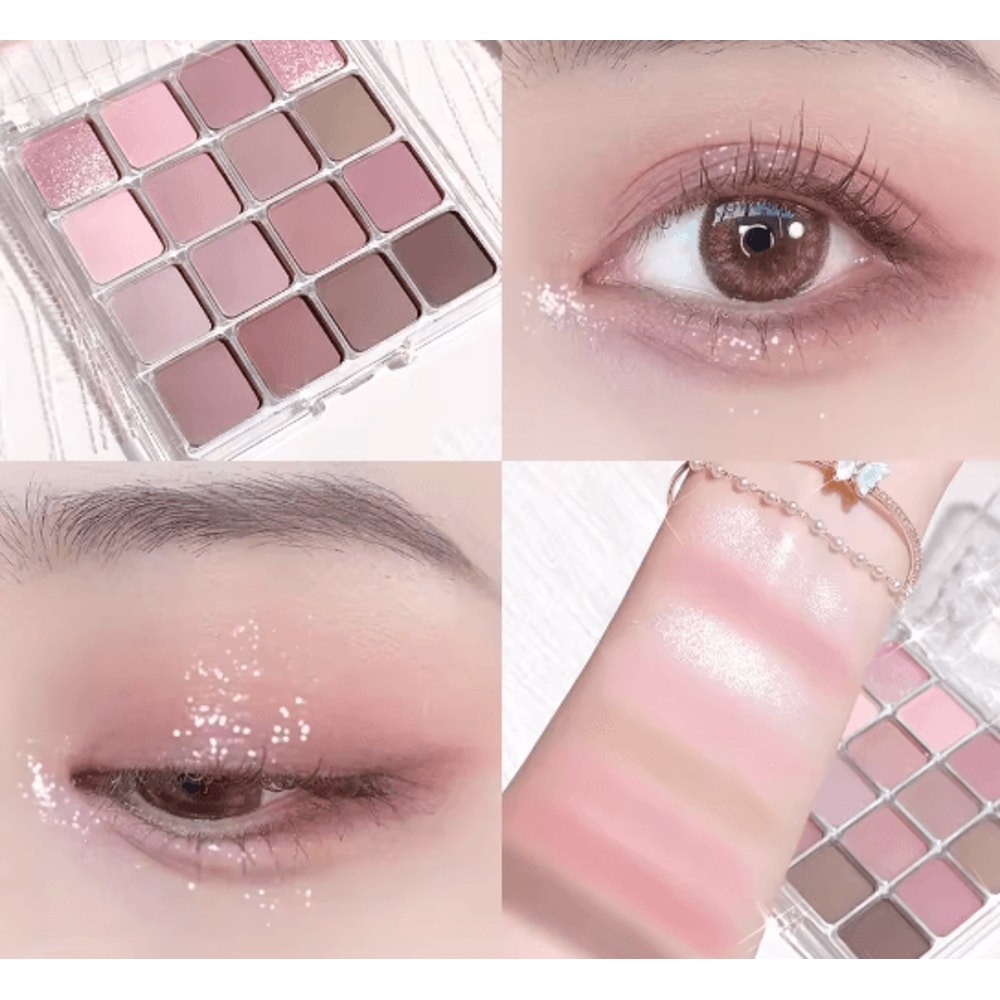 Sixteen Color Sunset Earth Tone Eyeshadow Palette Pearl And Matte 4