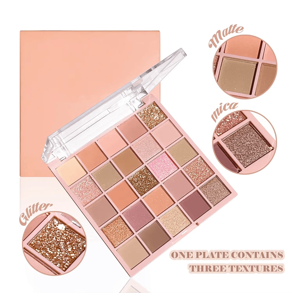 Twenty Five Color Milk Tea Eyeshadow Palette Soft Orange Brown Pearl Matte 1