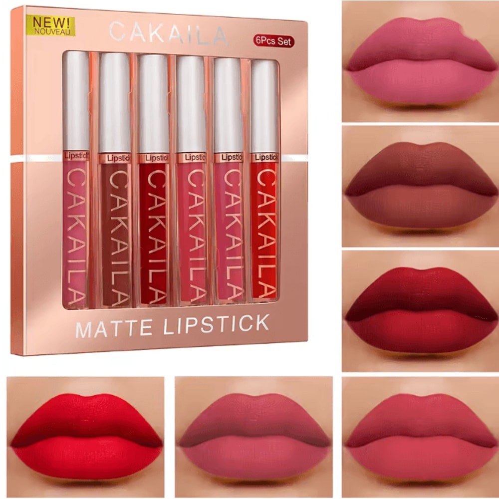 CAKAILA Six Color Liquid Matte Lipstick Set Long Lasting Velvet Finish 0