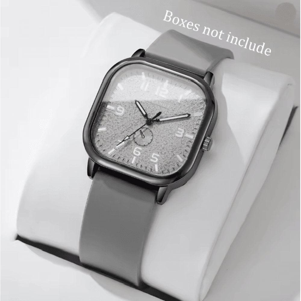 Square Silicone Quartz Watch Casual Sport Style 5