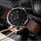 Mens Military Style Quartz Watch Genuine Leather Strap 3