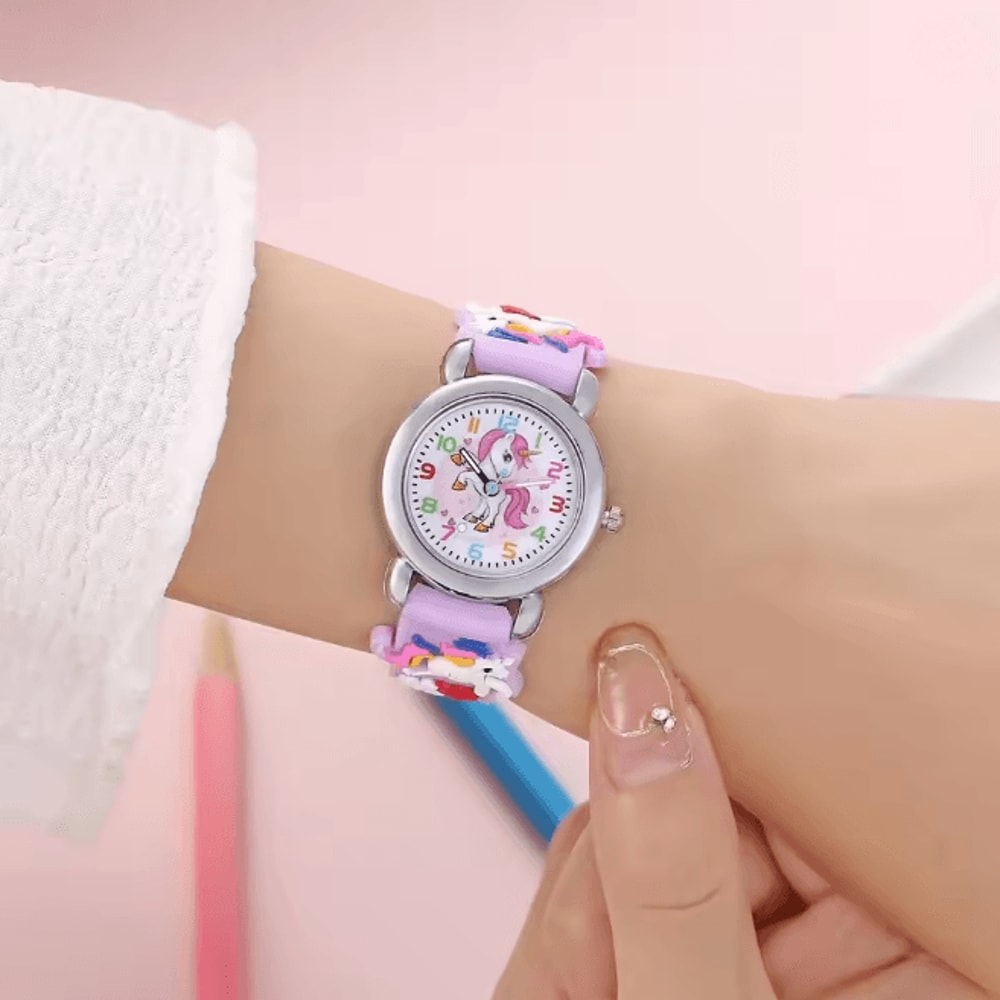 Colorful Unicorn Kids Quartz Watch Fun Cartoon Style 3