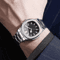 Luxury Square Dial Mens Quartz Watch Stainless Steel Business Style 1