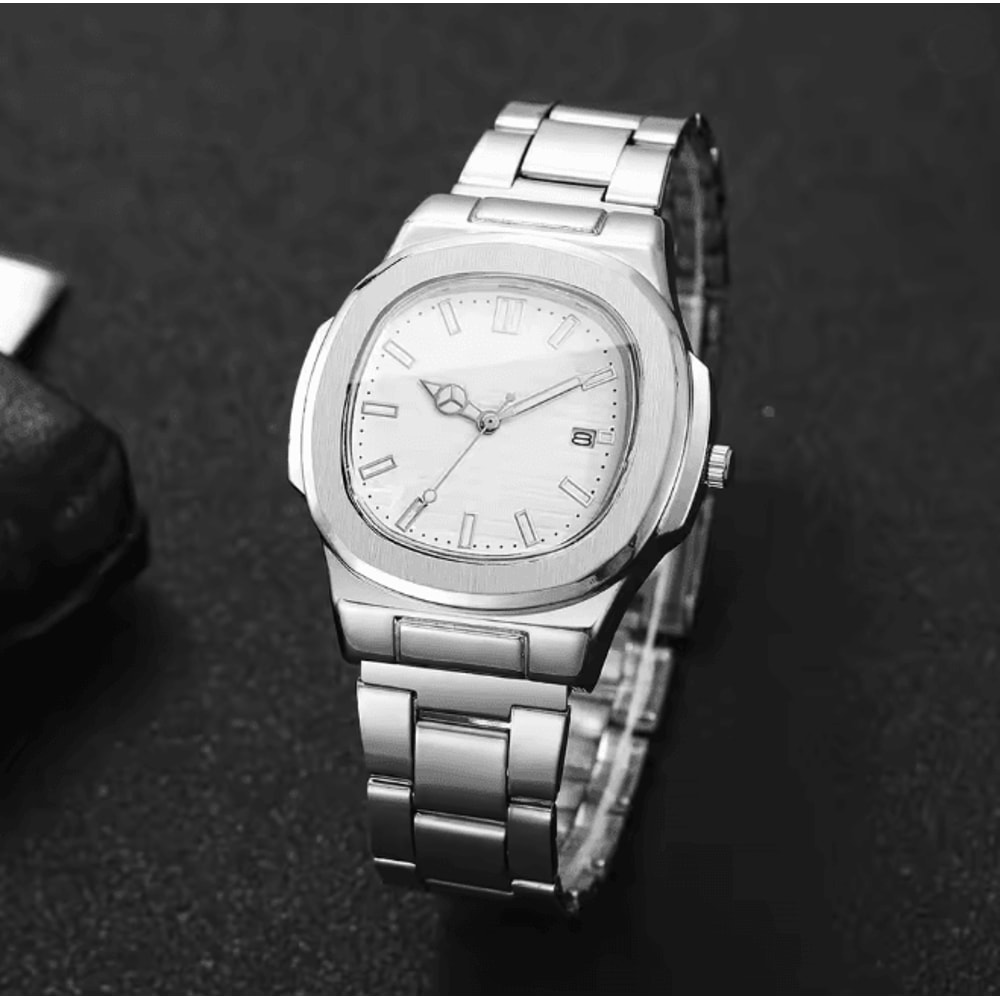 Luxury Square Dial Mens Quartz Watch Stainless Steel Business Style 2