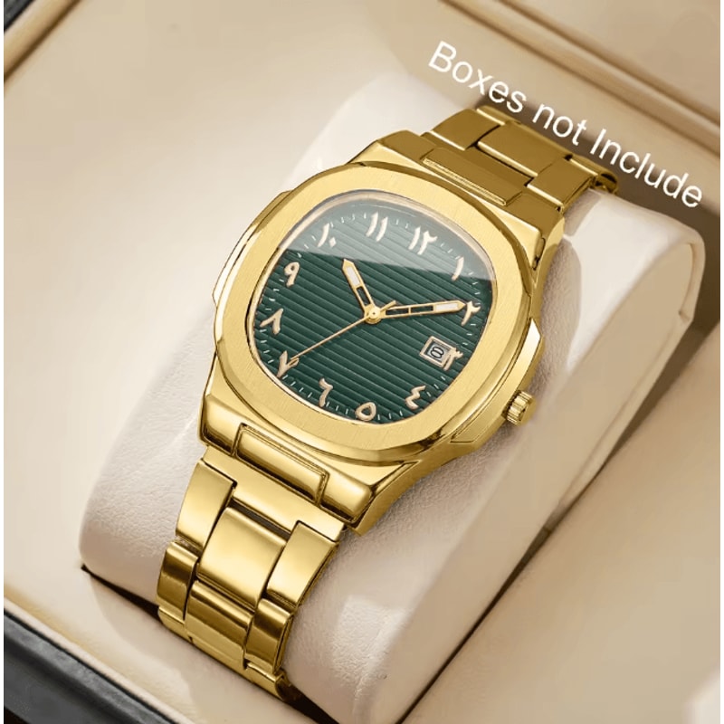 Luxury Square Dial Mens Quartz Watch Stainless Steel Business Style 18