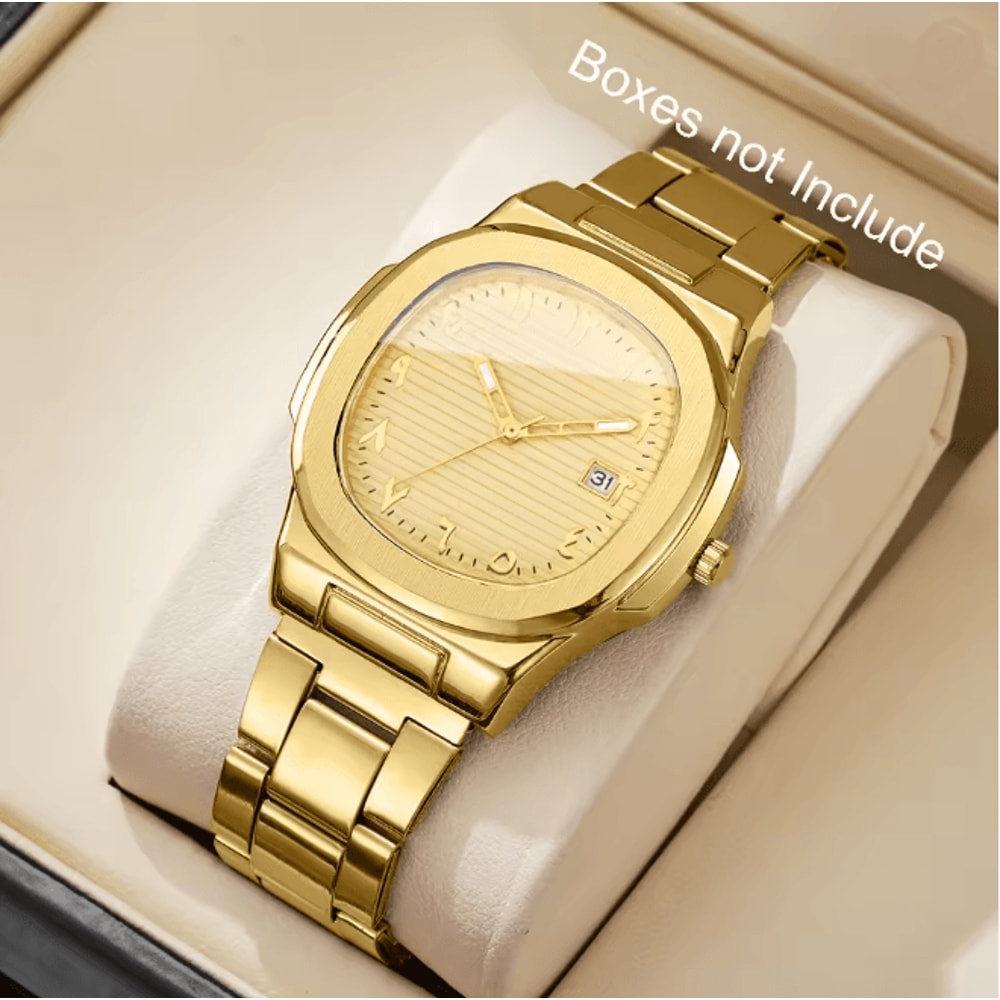 Luxury Square Dial Mens Quartz Watch Stainless Steel Business Style 20